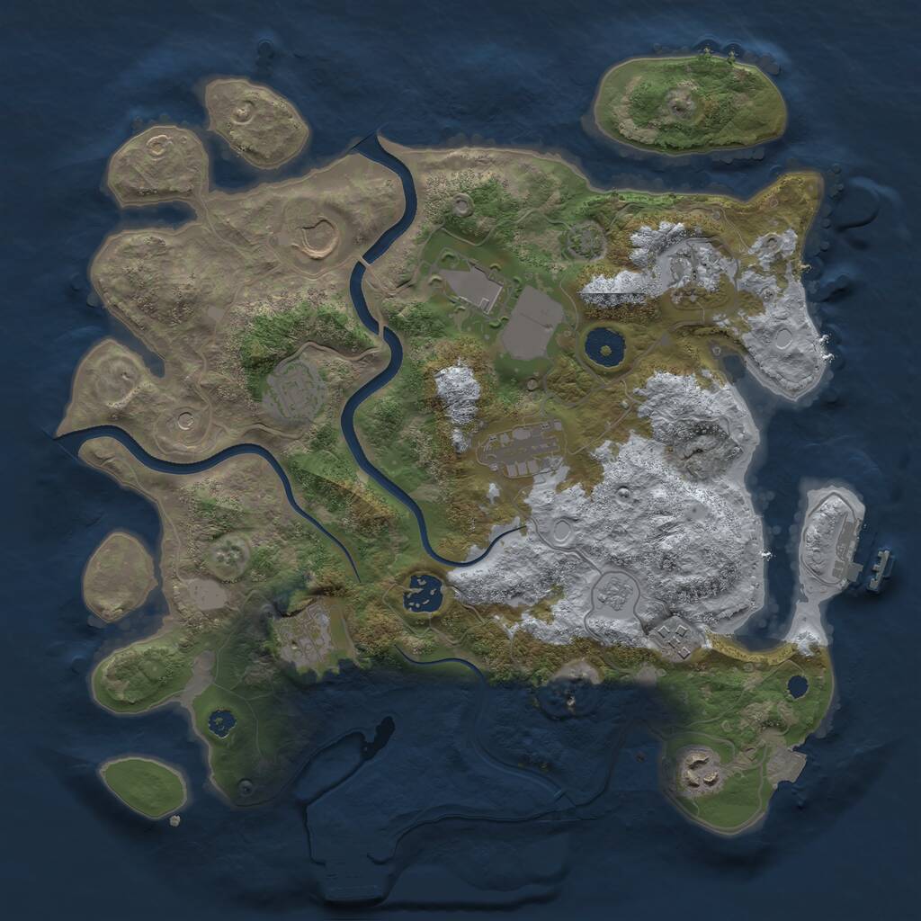 Rust Map: Procedural Map, Size: 3500, Seed: 819, 15 Monuments