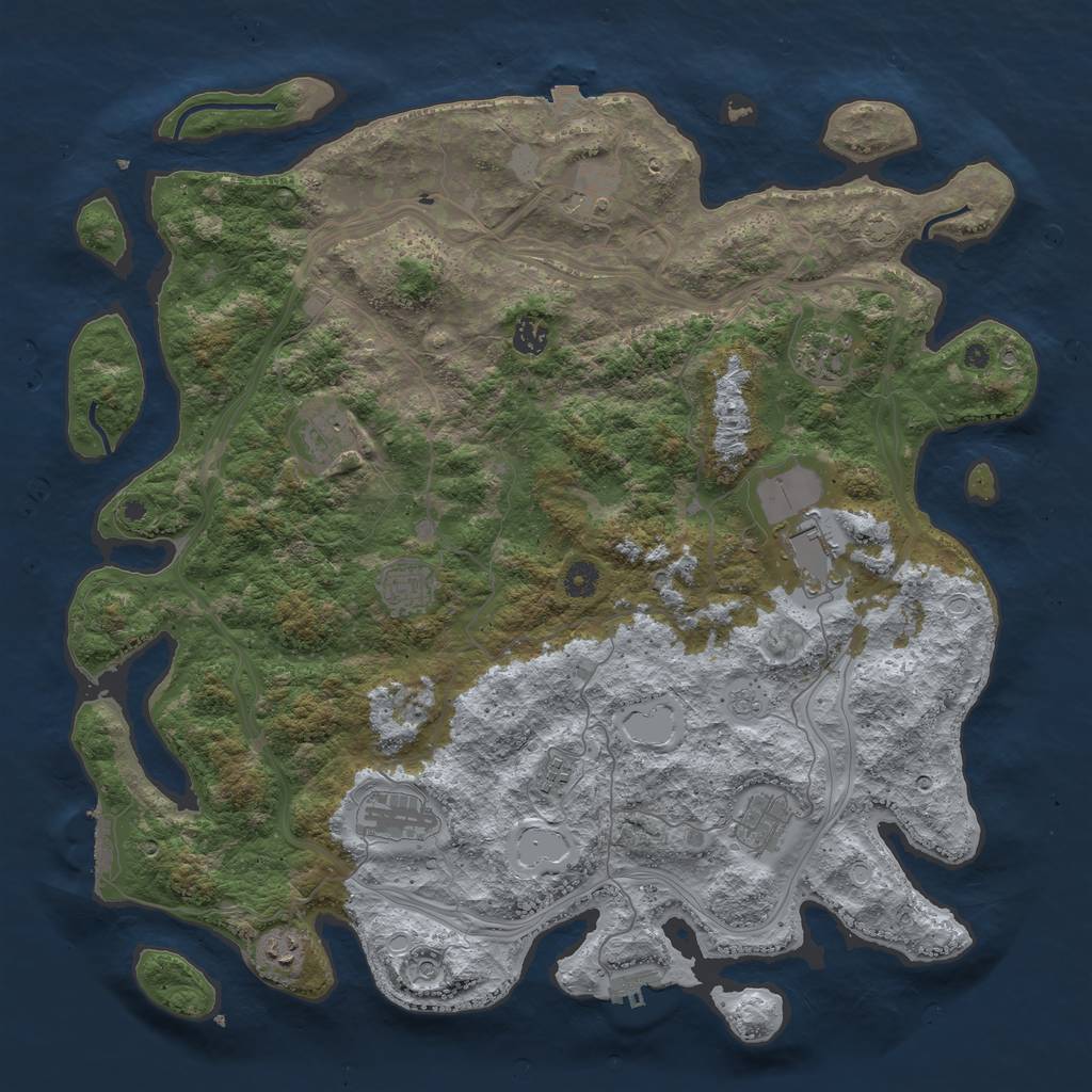 Rust Map: Procedural Map, Size: 4500, Seed: 1638835185, 18 Monuments