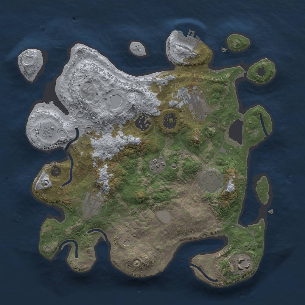 Rust Map: Procedural Map, Size: 3000, Seed: 183082898, 14 Monuments
