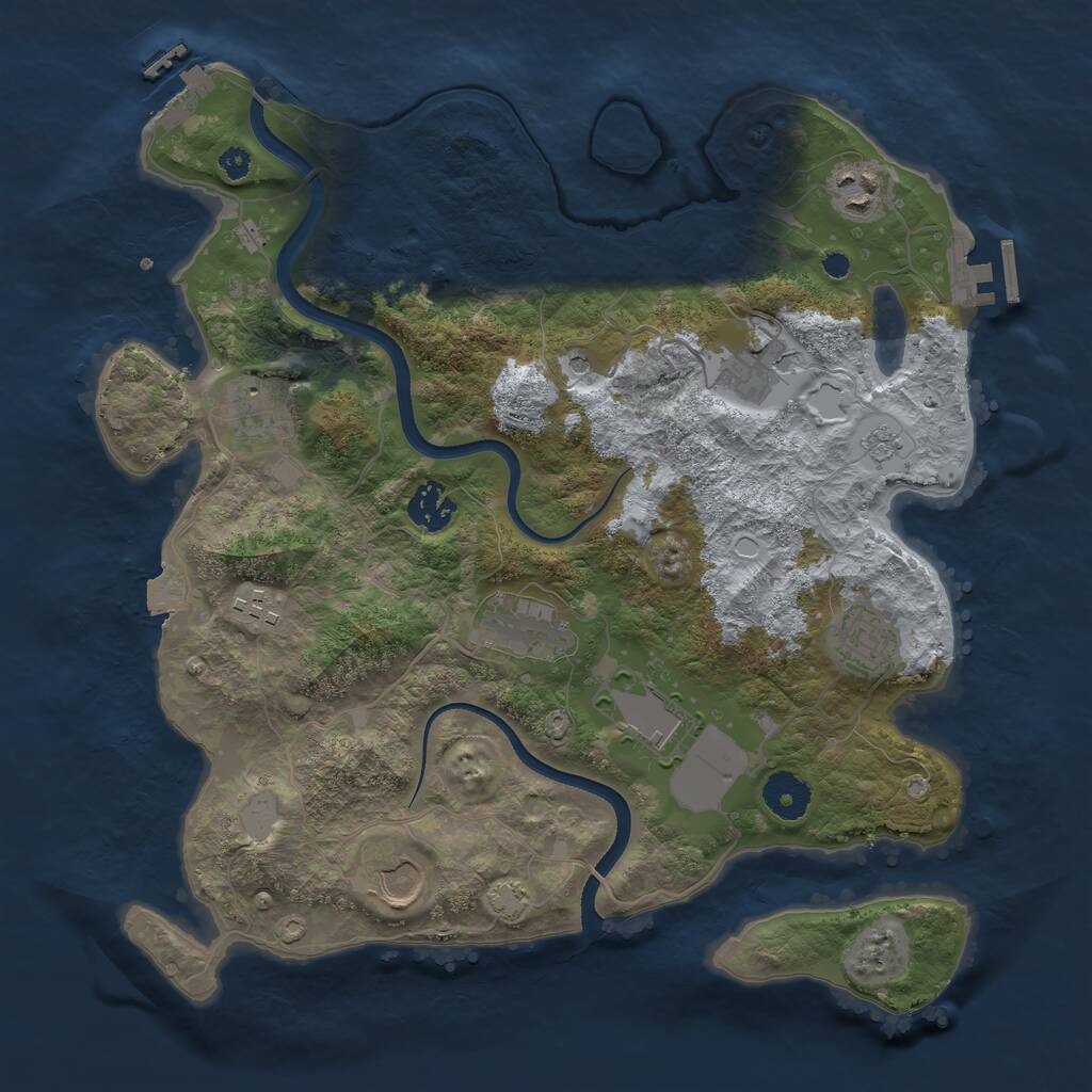Rust Map: Procedural Map, Size: 3500, Seed: 183503067, 15 Monuments