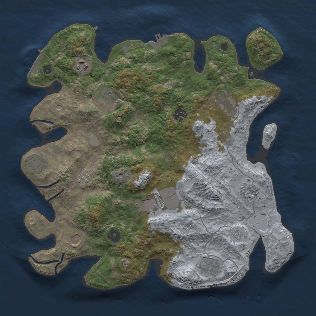 Rust Map: Procedural Map, Size: 3700, Seed: 1503380728, 19 Monuments