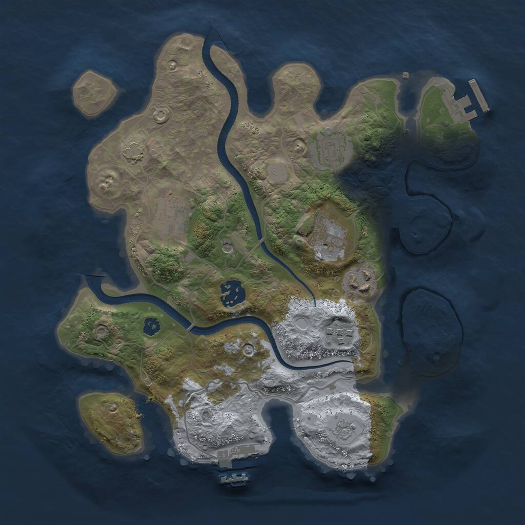 Rust Map: Procedural Map, Size: 3000, Seed: 1821563509, 12 Monuments