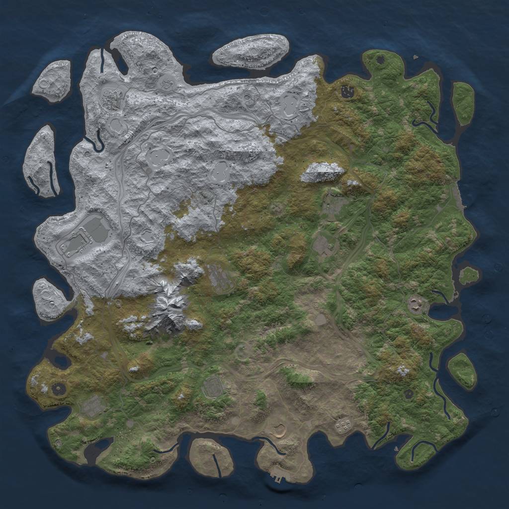 Rust Map: Procedural Map, Size: 5500, Seed: 16941, 20 Monuments