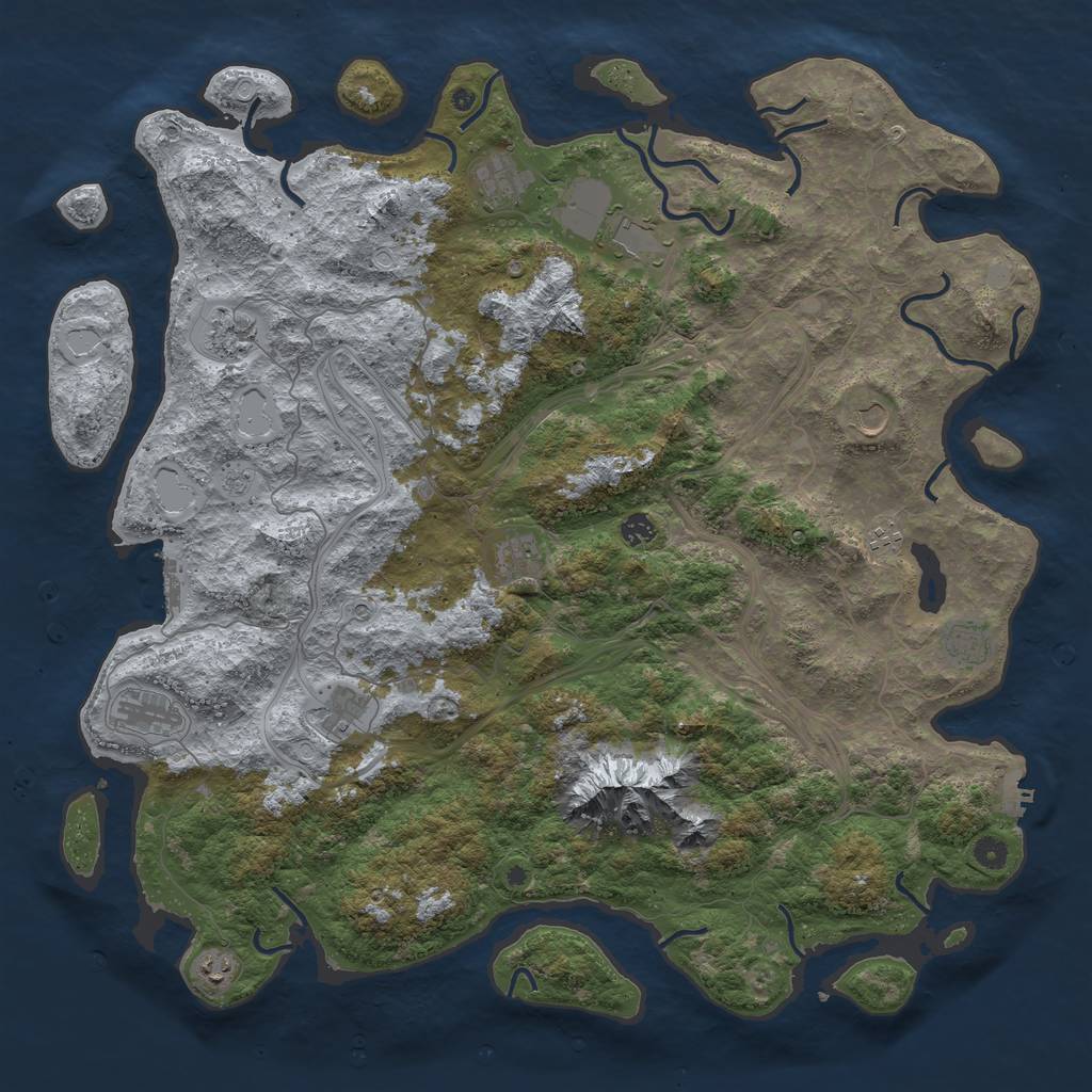 Rust Map: Procedural Map, Size: 5000, Seed: 7227, 20 Monuments