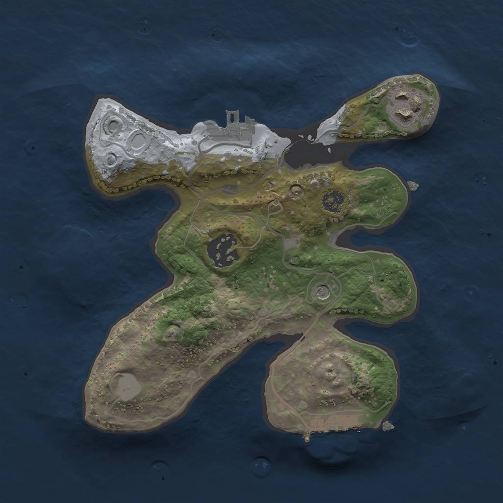 Rust Map: Procedural Map, Size: 2300, Seed: 3876354, 10 Monuments