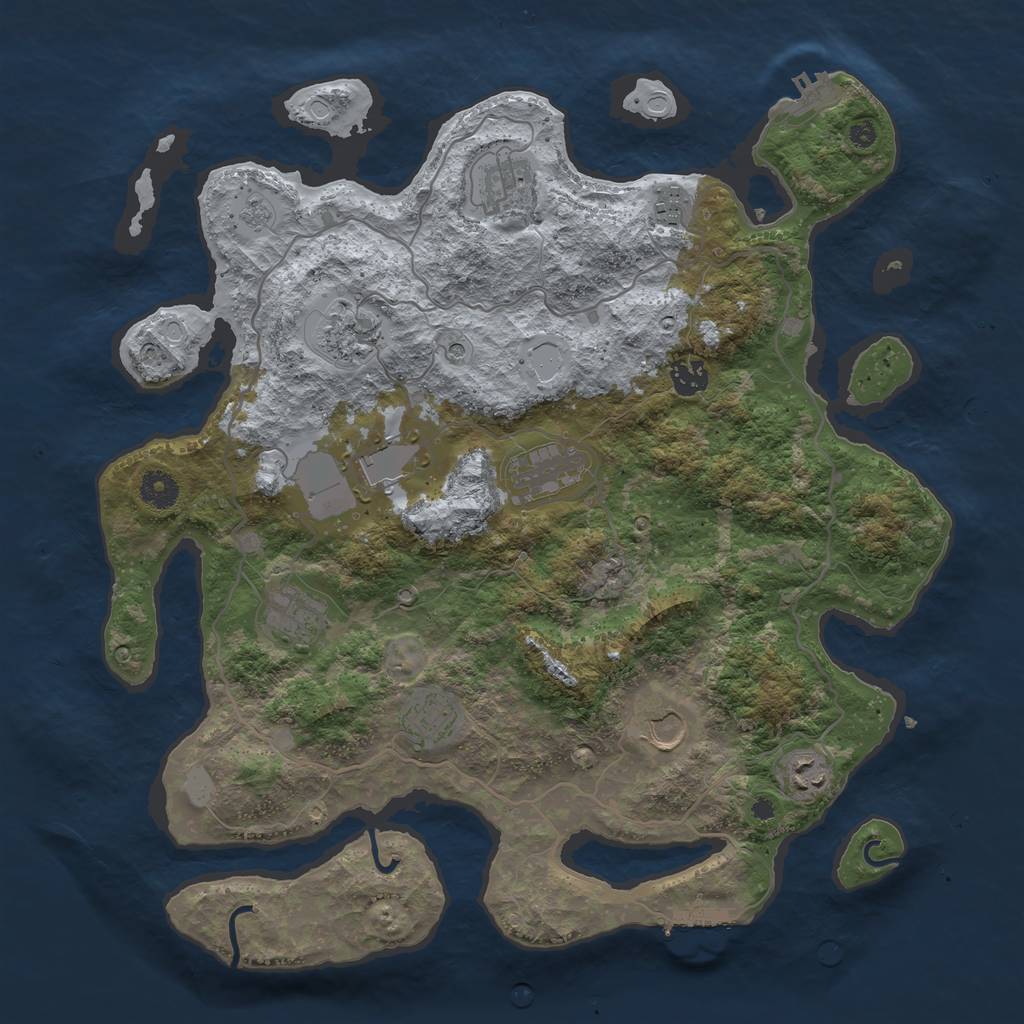 Rust Map: Procedural Map, Size: 4000, Seed: 230359, 19 Monuments