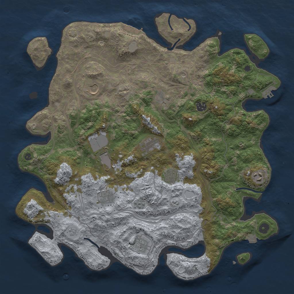Rust Map: Procedural Map, Size: 4250, Seed: 423448077, 18 Monuments