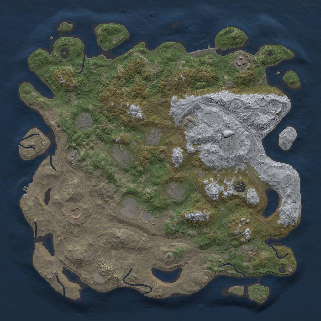 Rust Map: Procedural Map, Size: 4500, Seed: 1519676390, 20 Monuments