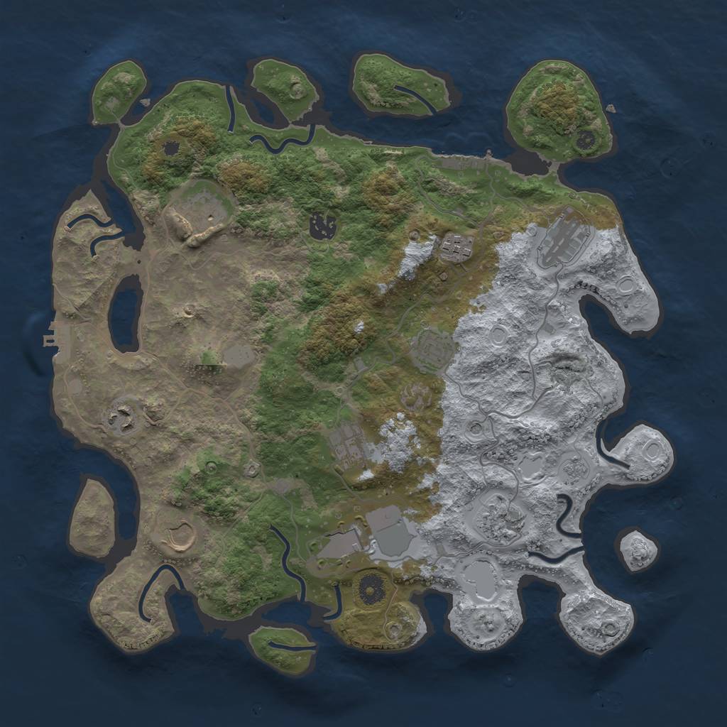 Rust Map: Procedural Map, Size: 3800, Seed: 4257713, 19 Monuments