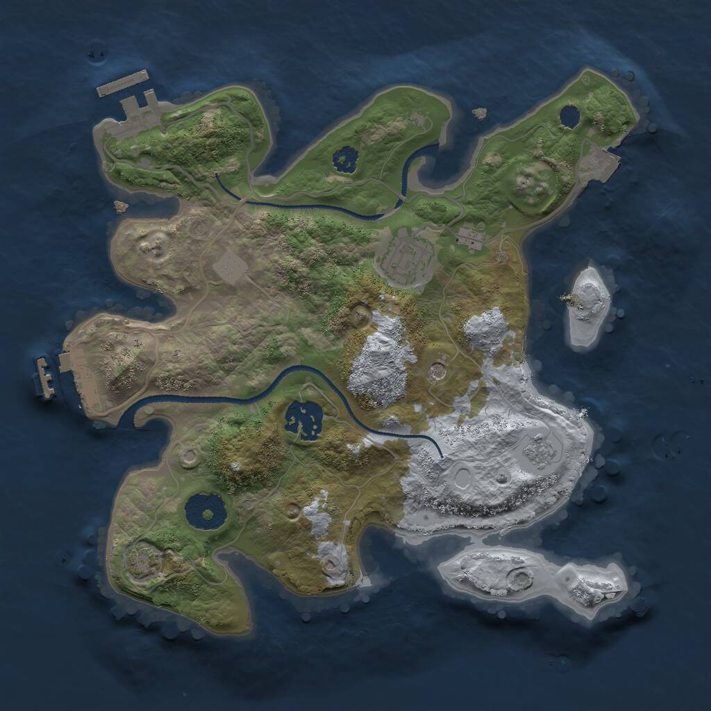 Rust Map: Procedural Map, Size: 2700, Seed: 927493, 8 Monuments