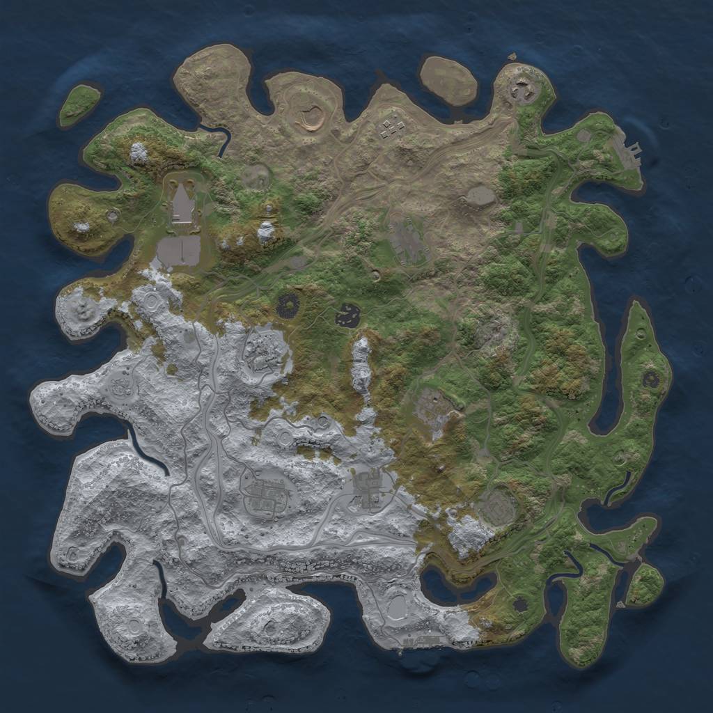 Rust Map: Procedural Map, Size: 4250, Seed: 1326549669, 20 Monuments