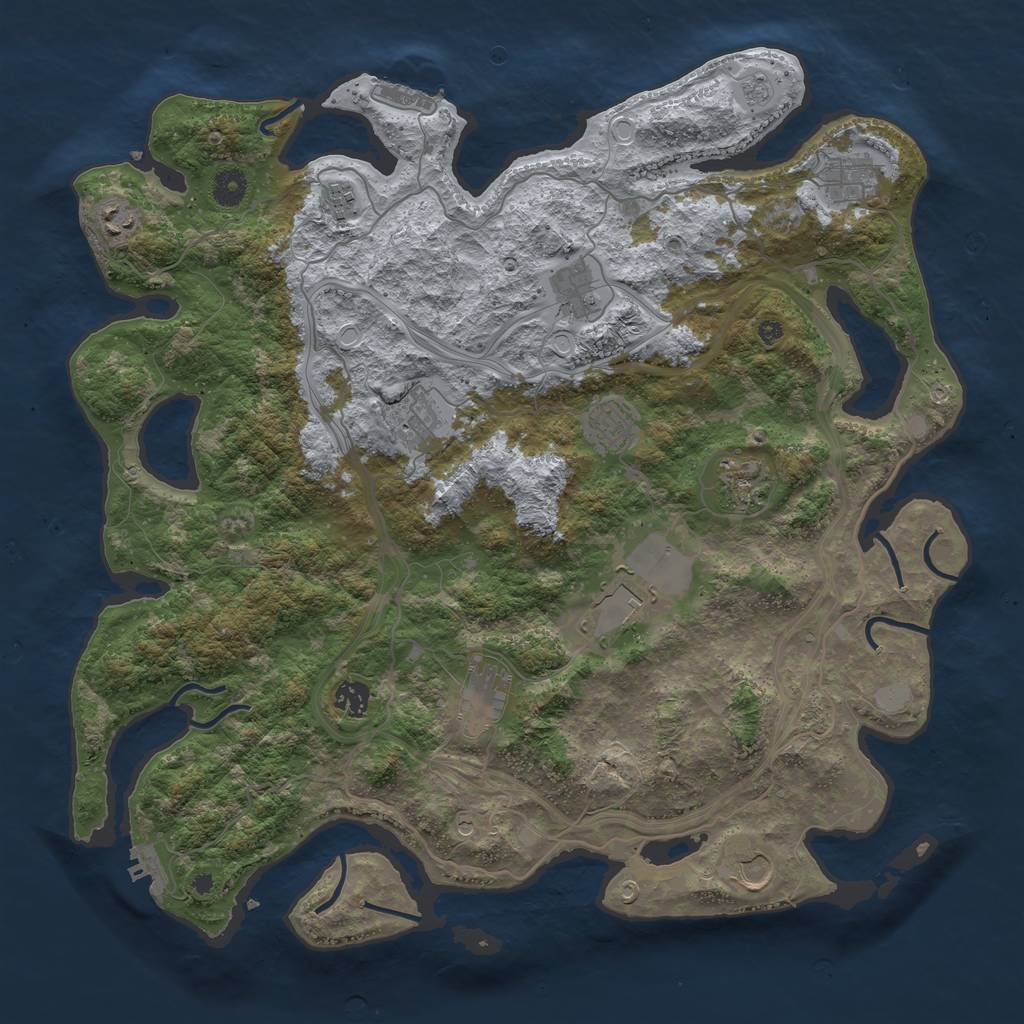 Rust Map: Procedural Map, Size: 4250, Seed: 1353360038, 20 Monuments