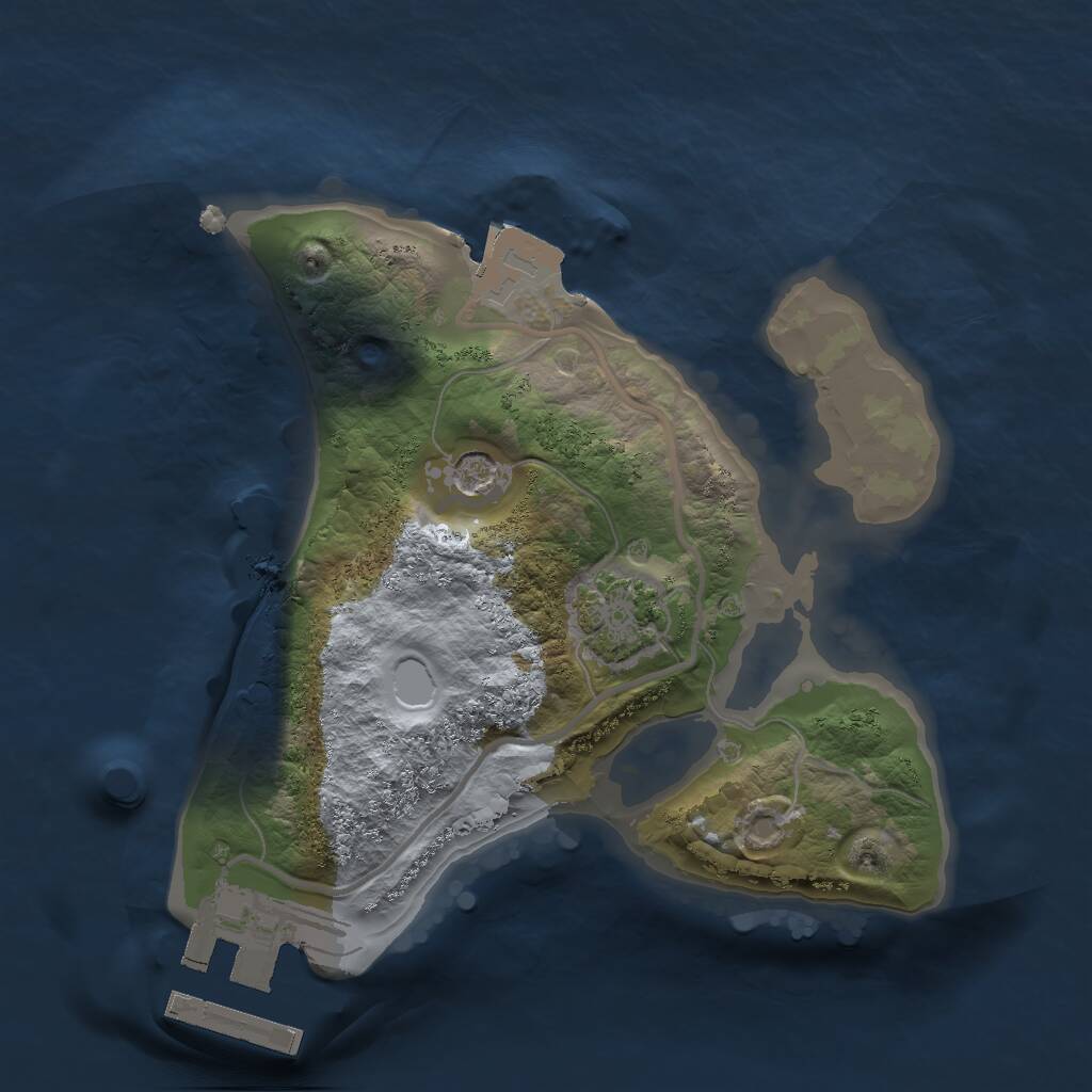 Rust Map: Procedural Map, Size: 1600, Seed: 830635264, 4 Monuments