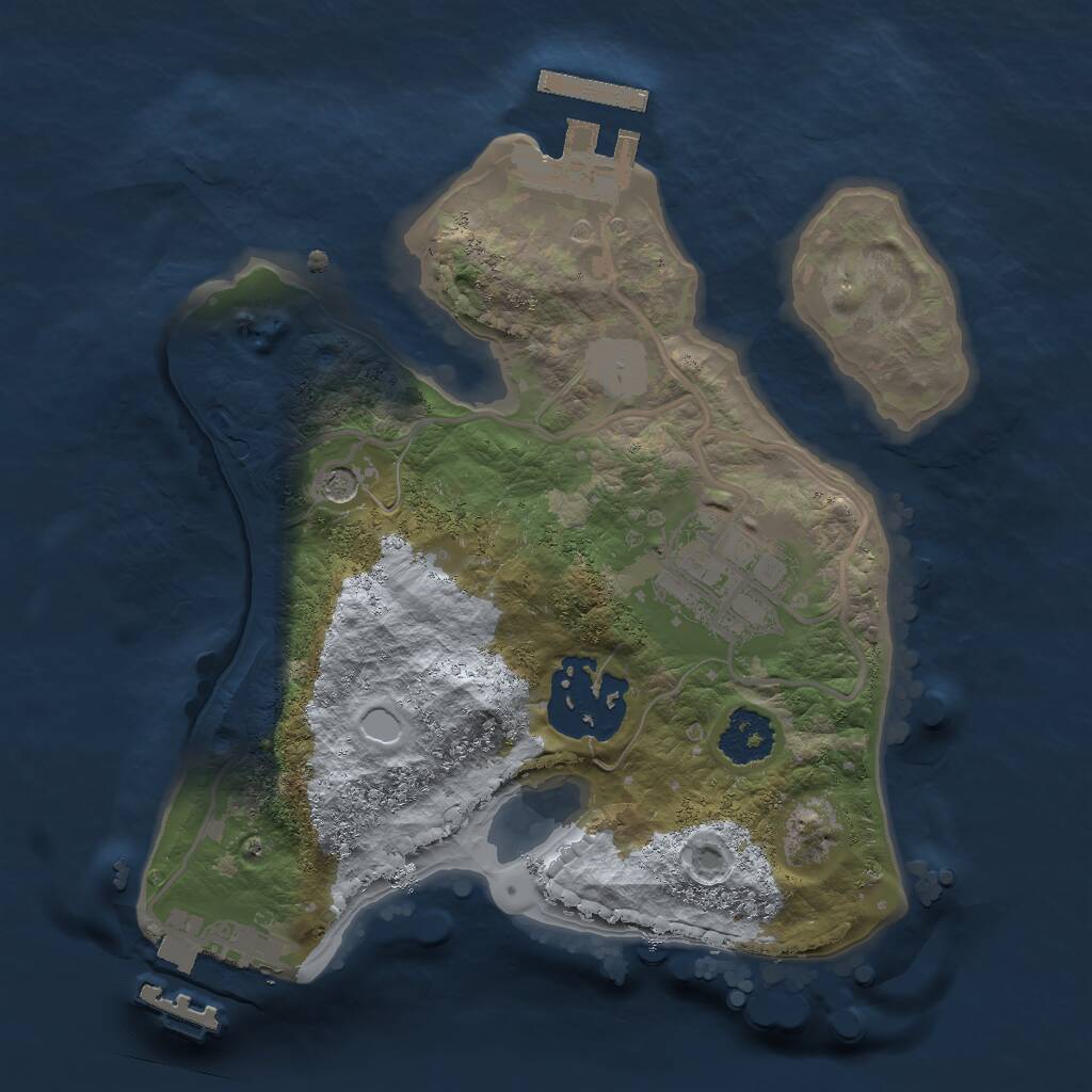 Rust Map: Procedural Map, Size: 2000, Seed: 830635264, 6 Monuments