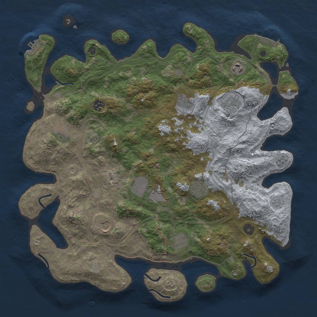 Rust Map: Procedural Map, Size: 4250, Seed: 23340, 19 Monuments