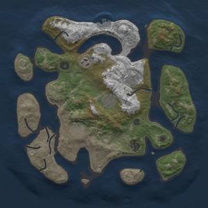 Thumbnail Rust Map: Procedural Map, Size: 3350, Seed: 587, 10 Monuments