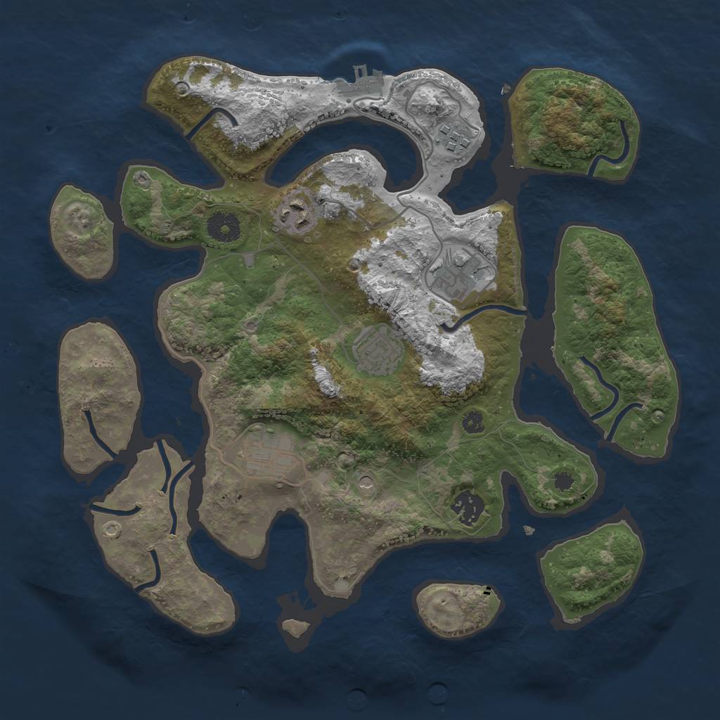 Rust Map: Procedural Map, Size: 3350, Seed: 587, 10 Monuments