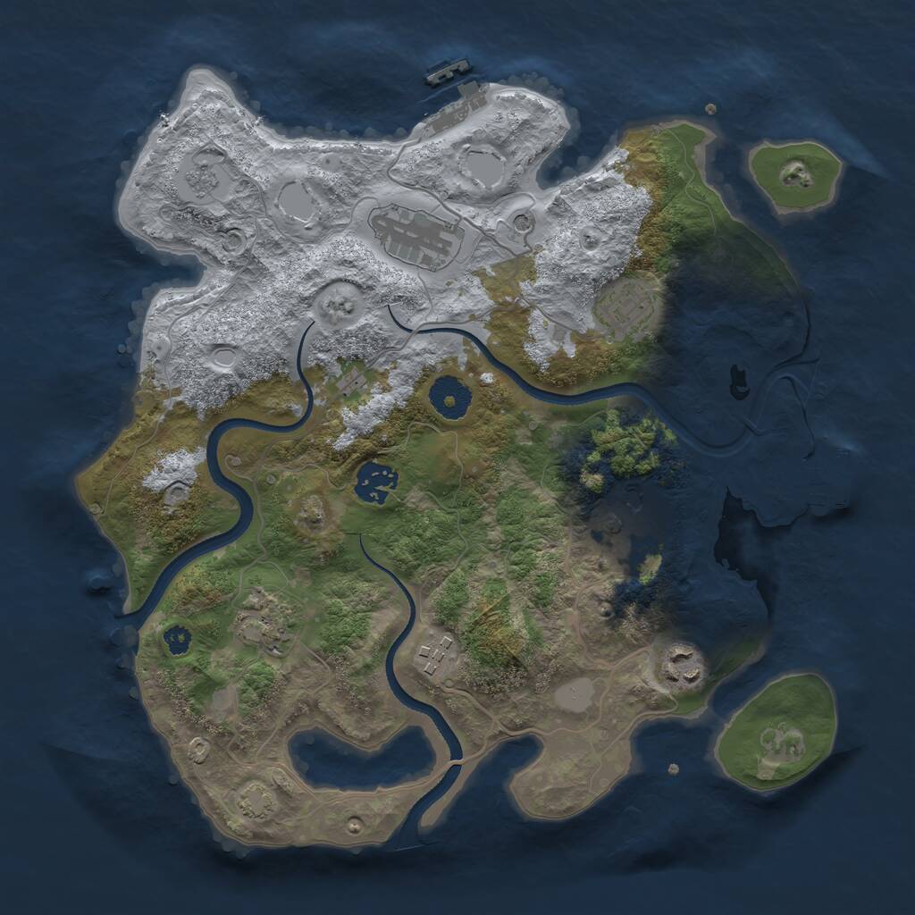 Rust Map: Procedural Map, Size: 3300, Seed: 1495544306, 13 Monuments