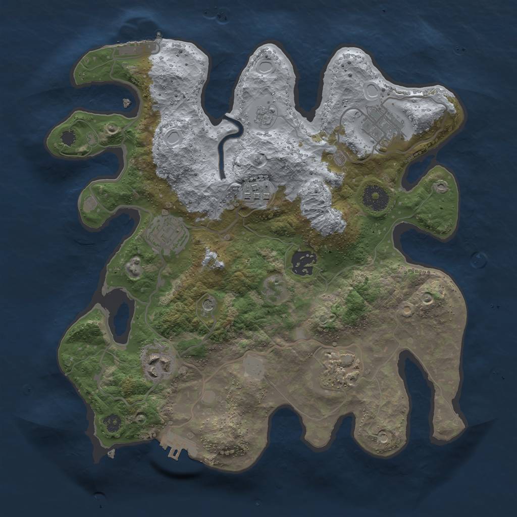 Rust Map: Procedural Map, Size: 3000, Seed: 904588919, 15 Monuments