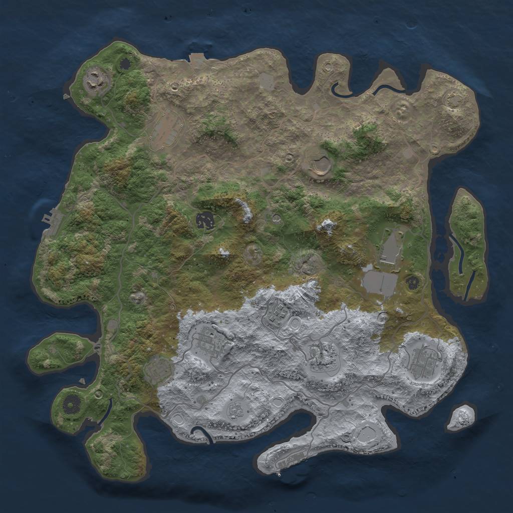 Rust Map: Procedural Map, Size: 4000, Seed: 1507372835, 18 Monuments