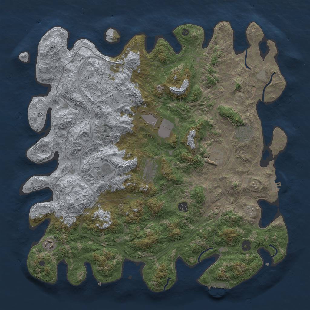 Rust Map: Procedural Map, Size: 4500, Seed: 357856, 17 Monuments