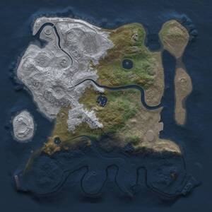 Thumbnail Rust Map: Procedural Map, Size: 3000, Seed: 20515502, 9 Monuments