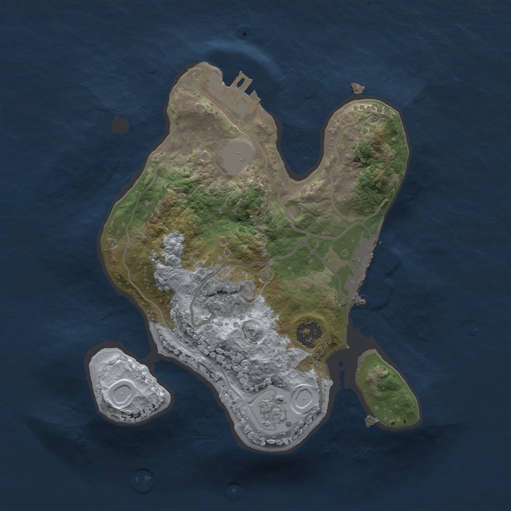 Rust Map: Procedural Map, Size: 2000, Seed: 3636, 8 Monuments