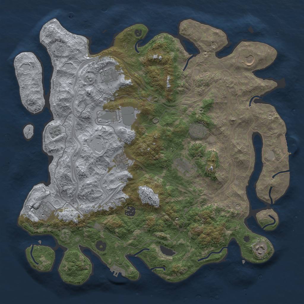 Rust Map: Procedural Map, Size: 4250, Seed: 373010283, 19 Monuments