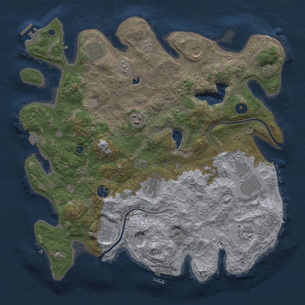 Rust Map: Procedural Map, Size: 4000, Seed: 39595, 15 Monuments