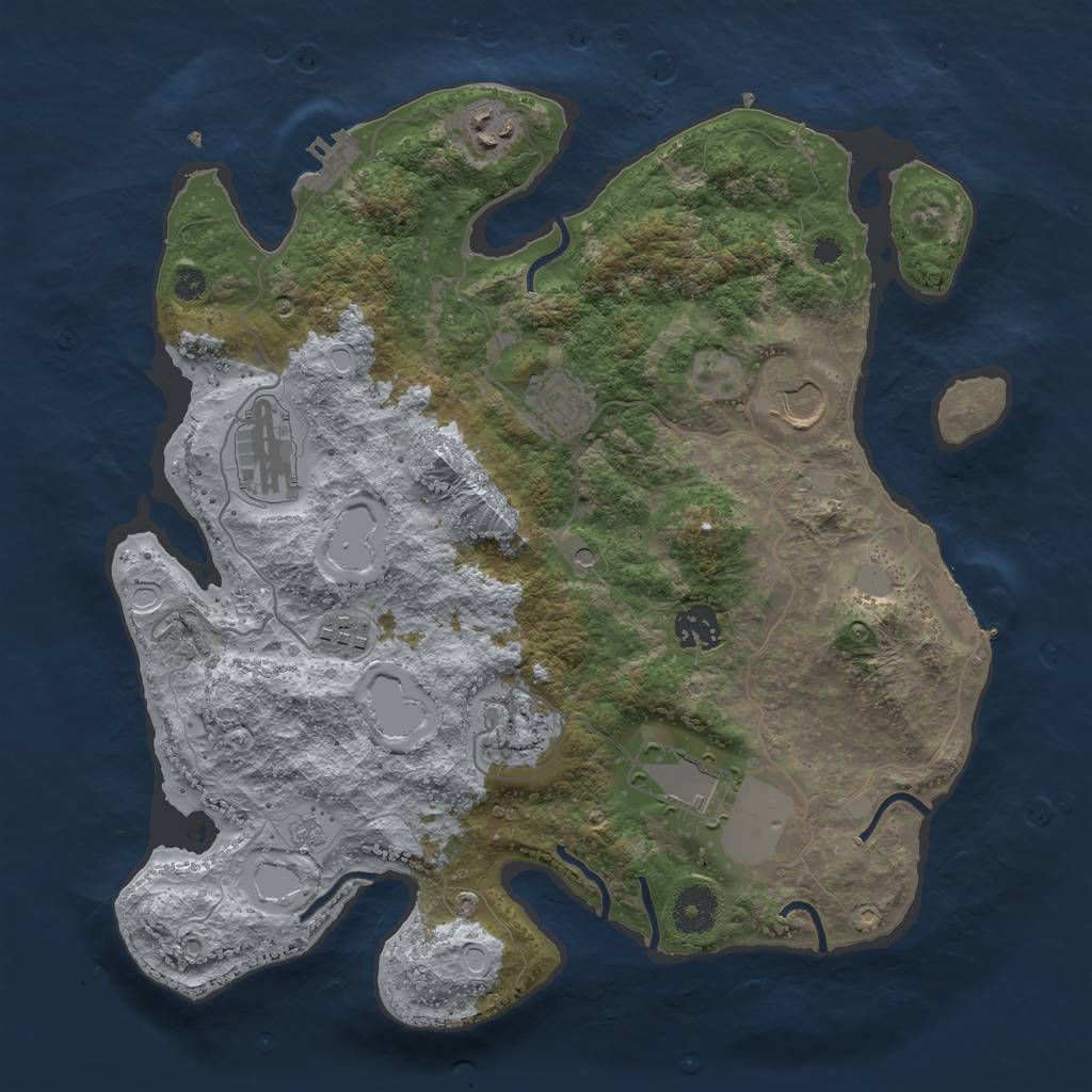 Rust Map: Procedural Map, Size: 3500, Seed: 50452401, 17 Monuments