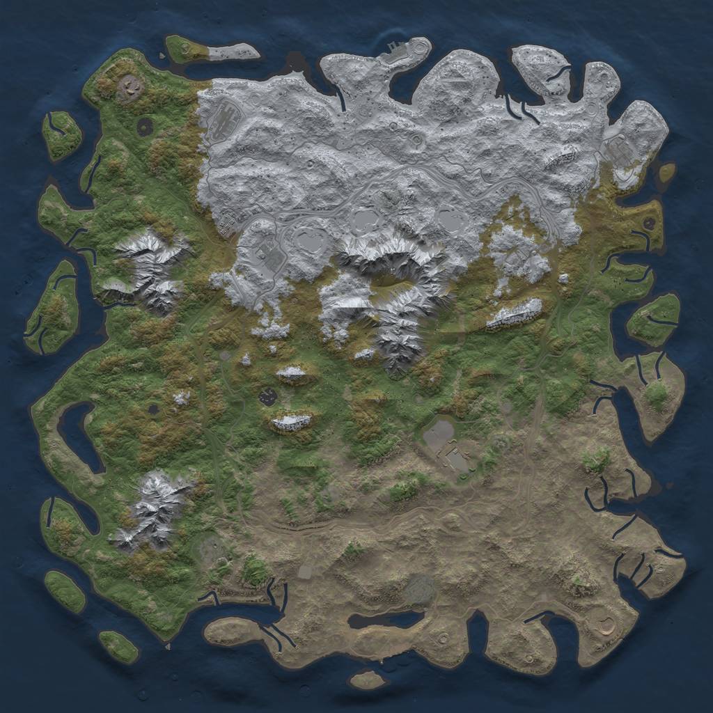 Rust Map: Procedural Map, Size: 6000, Seed: 11618704, 20 Monuments