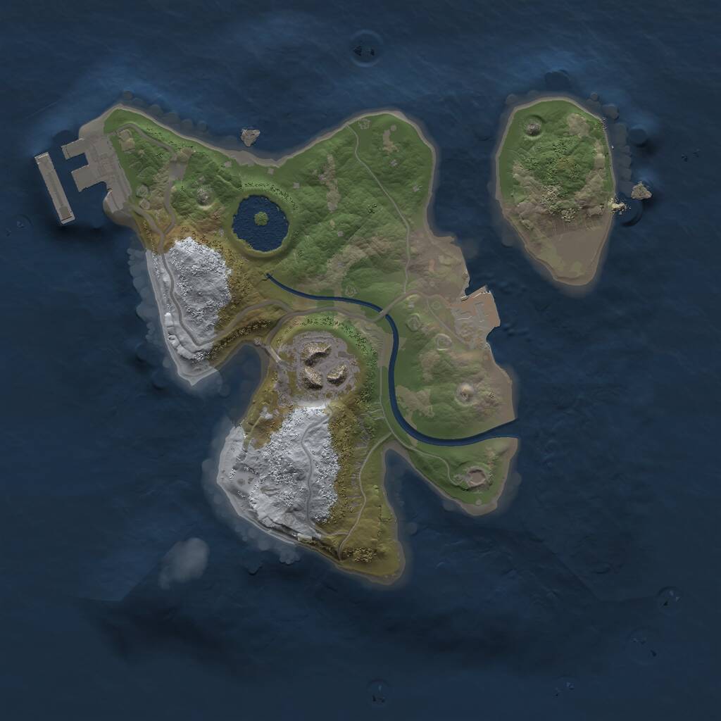 Rust Map: Procedural Map, Size: 2000, Seed: 1333, 3 Monuments