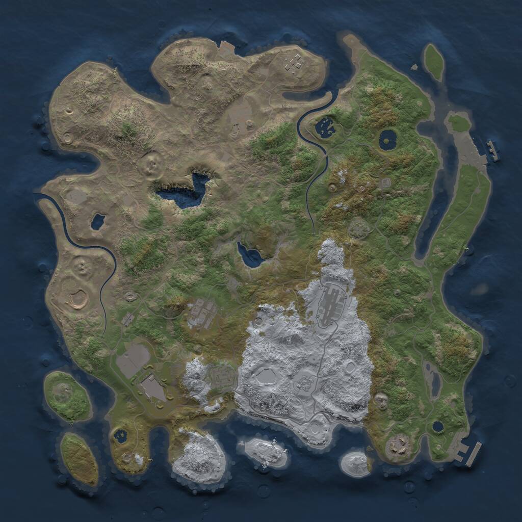 Rust Map: Procedural Map, Size: 4000, Seed: 521718147, 15 Monuments