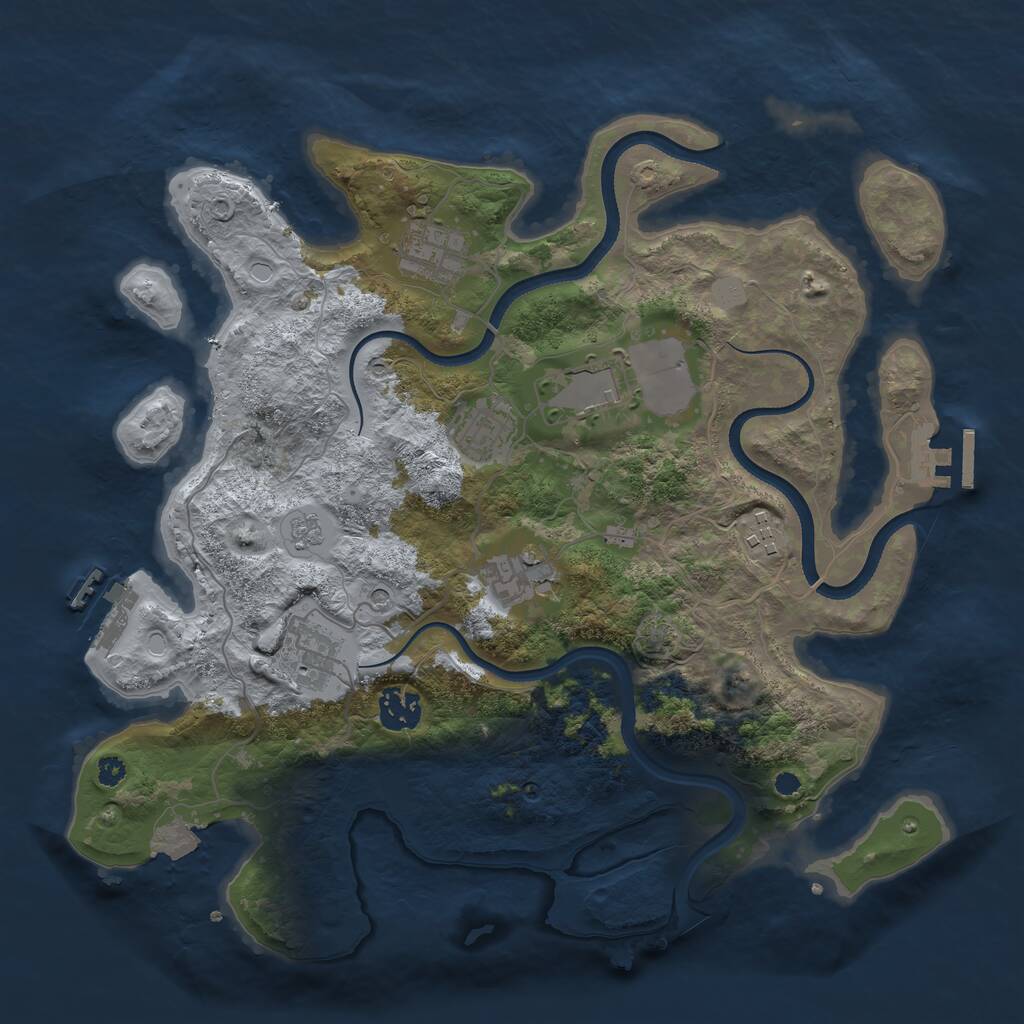 Rust Map: Procedural Map, Size: 3500, Seed: 202211, 13 Monuments