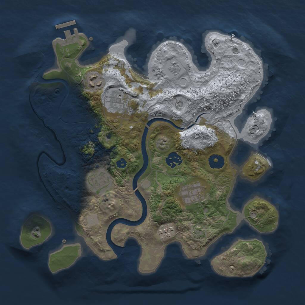 Rust Map: Procedural Map, Size: 3000, Seed: 22635, 11 Monuments