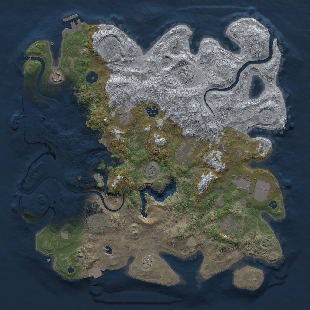 Rust Map: Procedural Map, Size: 4000, Seed: 811164828, 16 Monuments