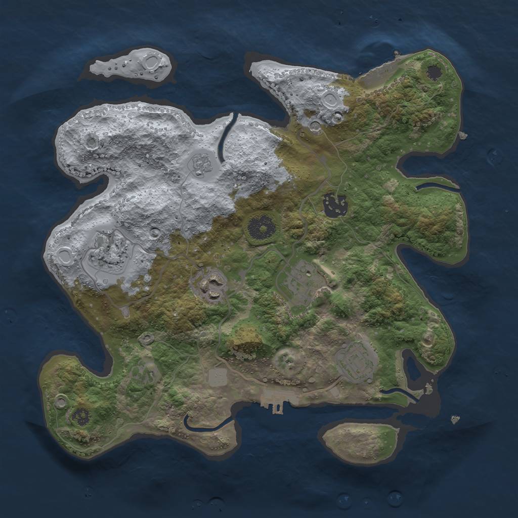Rust Map: Procedural Map, Size: 3000, Seed: 1027775912, 14 Monuments