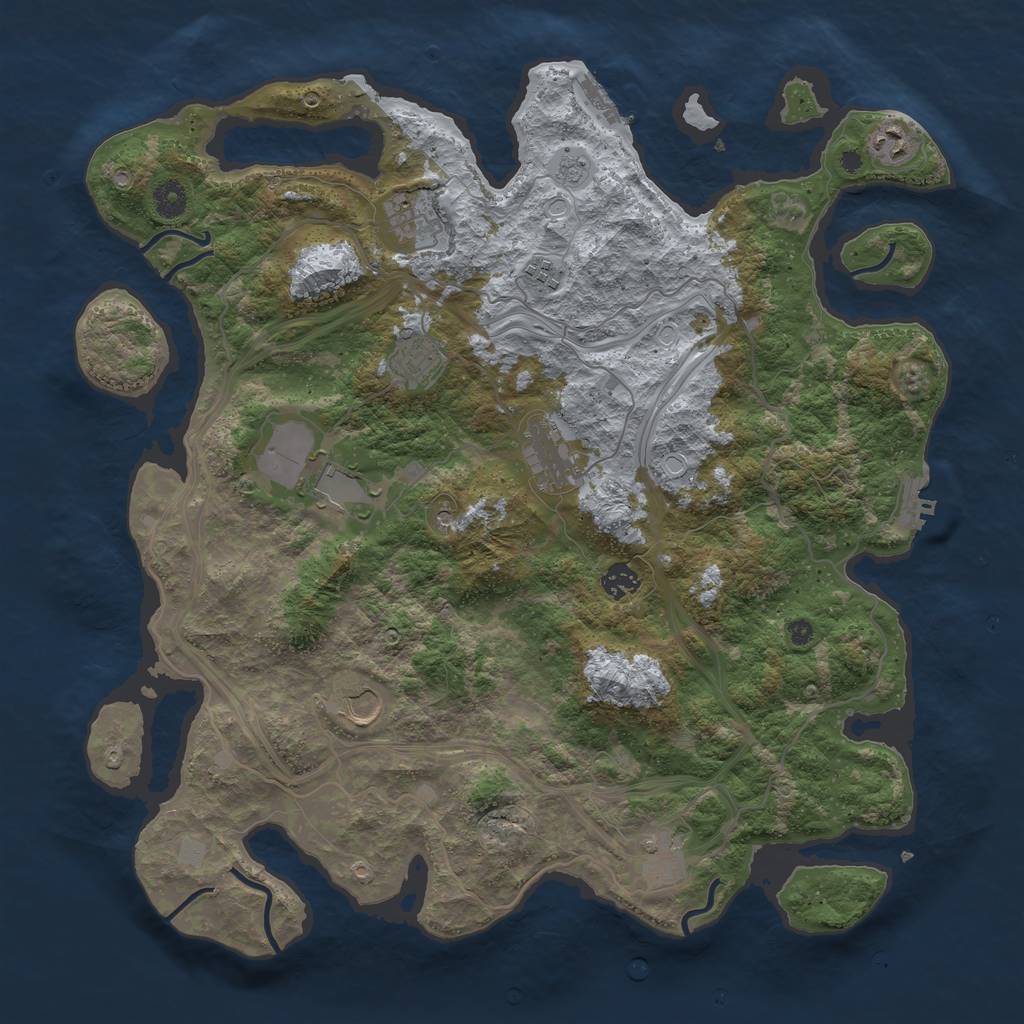 Rust Map: Procedural Map, Size: 4250, Seed: 278999589, 18 Monuments