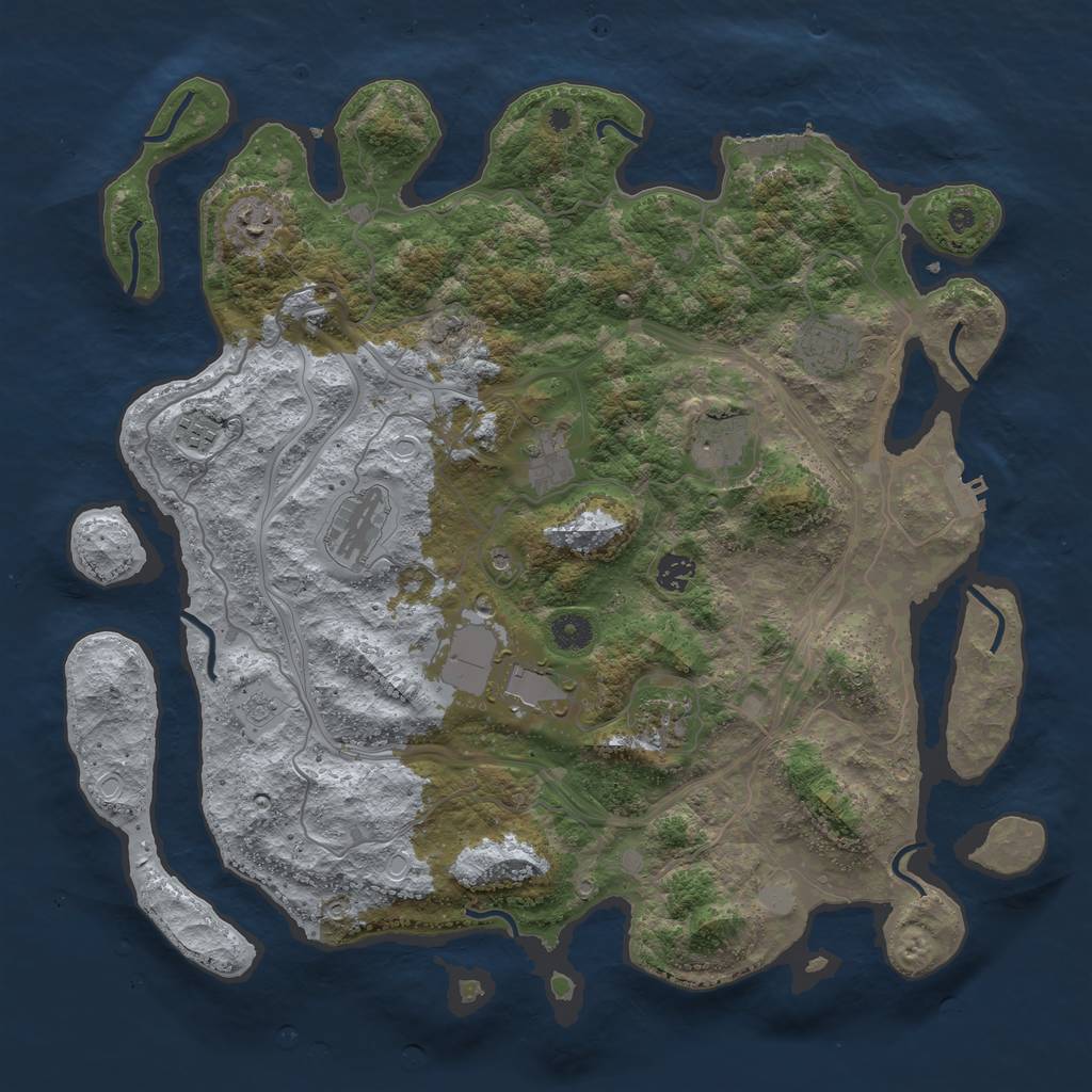 Rust Map: Procedural Map, Size: 4250, Seed: 271162067, 18 Monuments