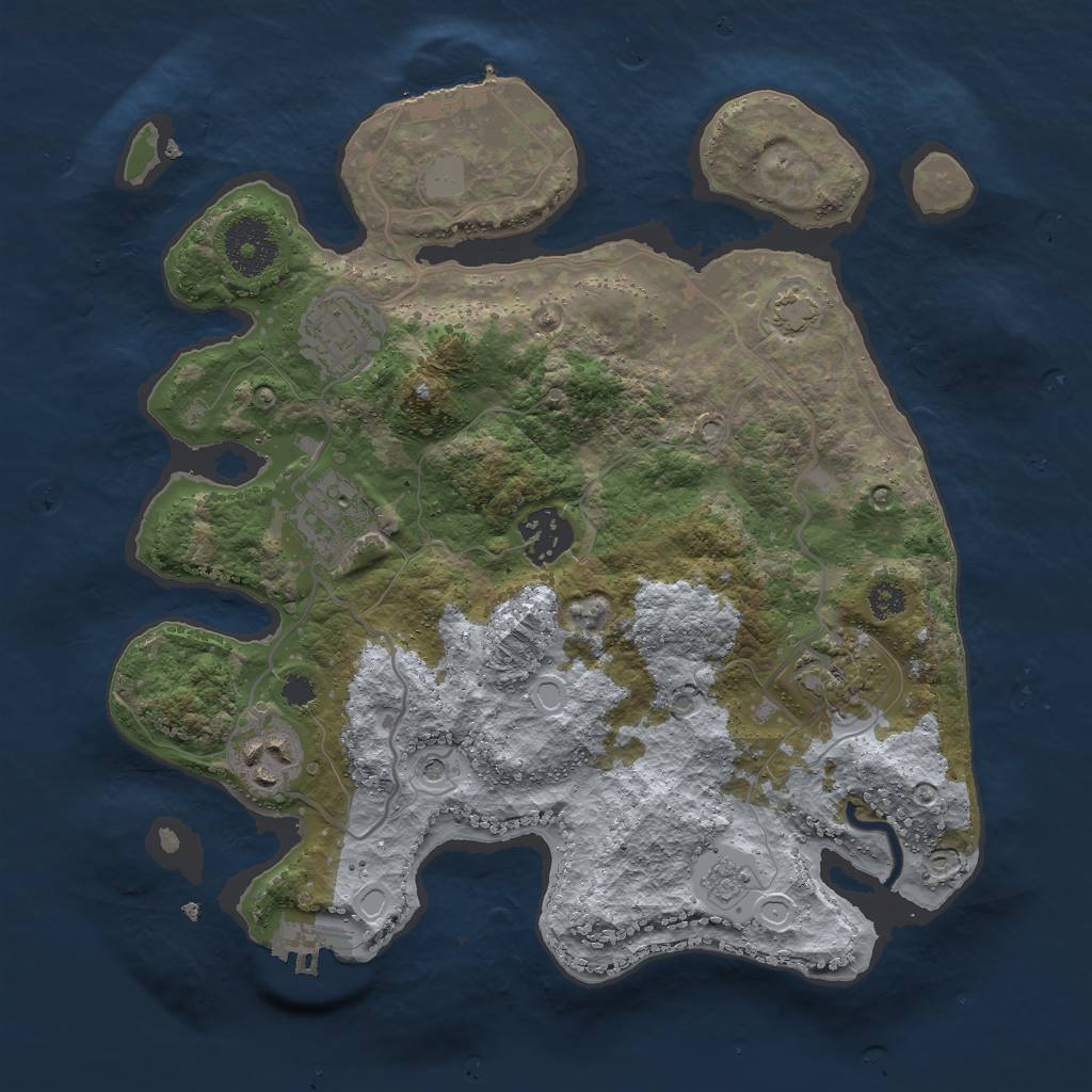 Rust Map: Procedural Map, Size: 3000, Seed: 4805362, 13 Monuments