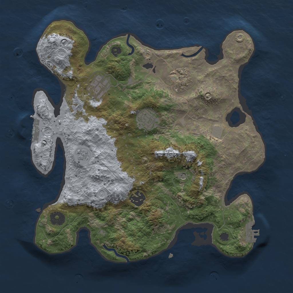 Rust Map: Procedural Map, Size: 3000, Seed: 7291843, 11 Monuments