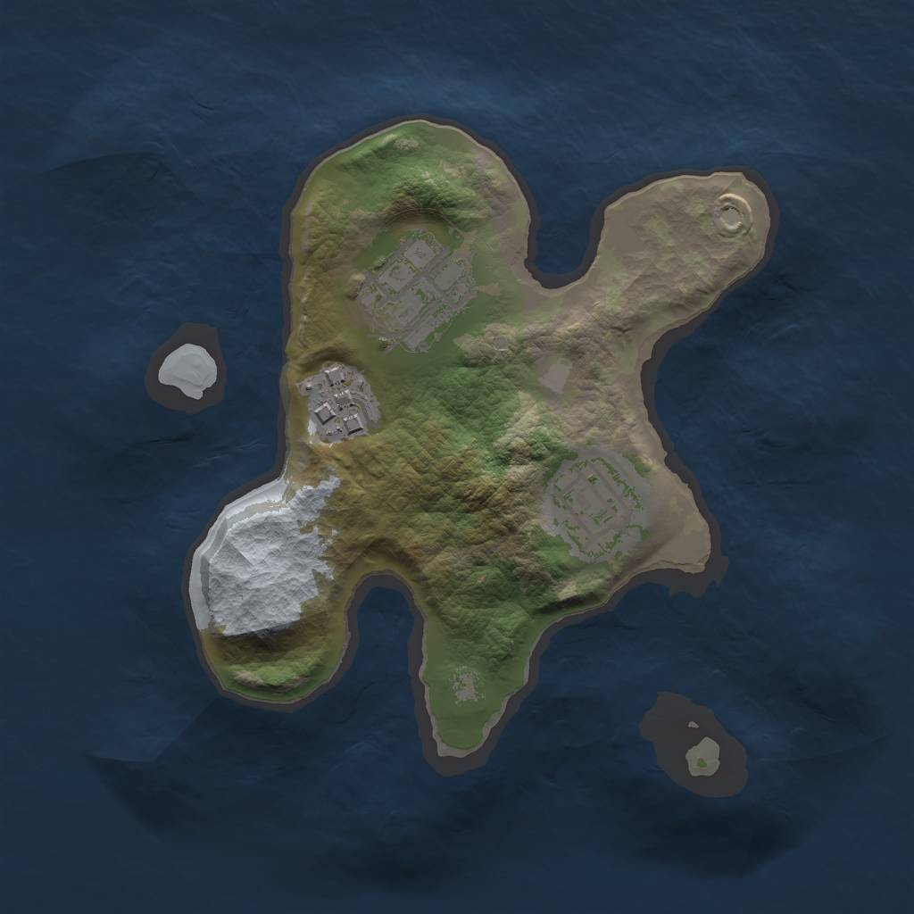 Rust Map: Barren, Size: 2000, Seed: 383, 5 Monuments