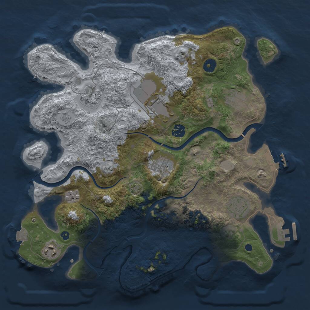 Rust Map: Procedural Map, Size: 3500, Seed: 6957690, 14 Monuments
