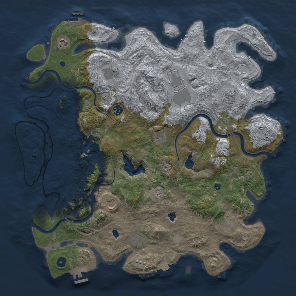 Rust Map: Procedural Map, Size: 4500, Seed: 201376513, 16 Monuments