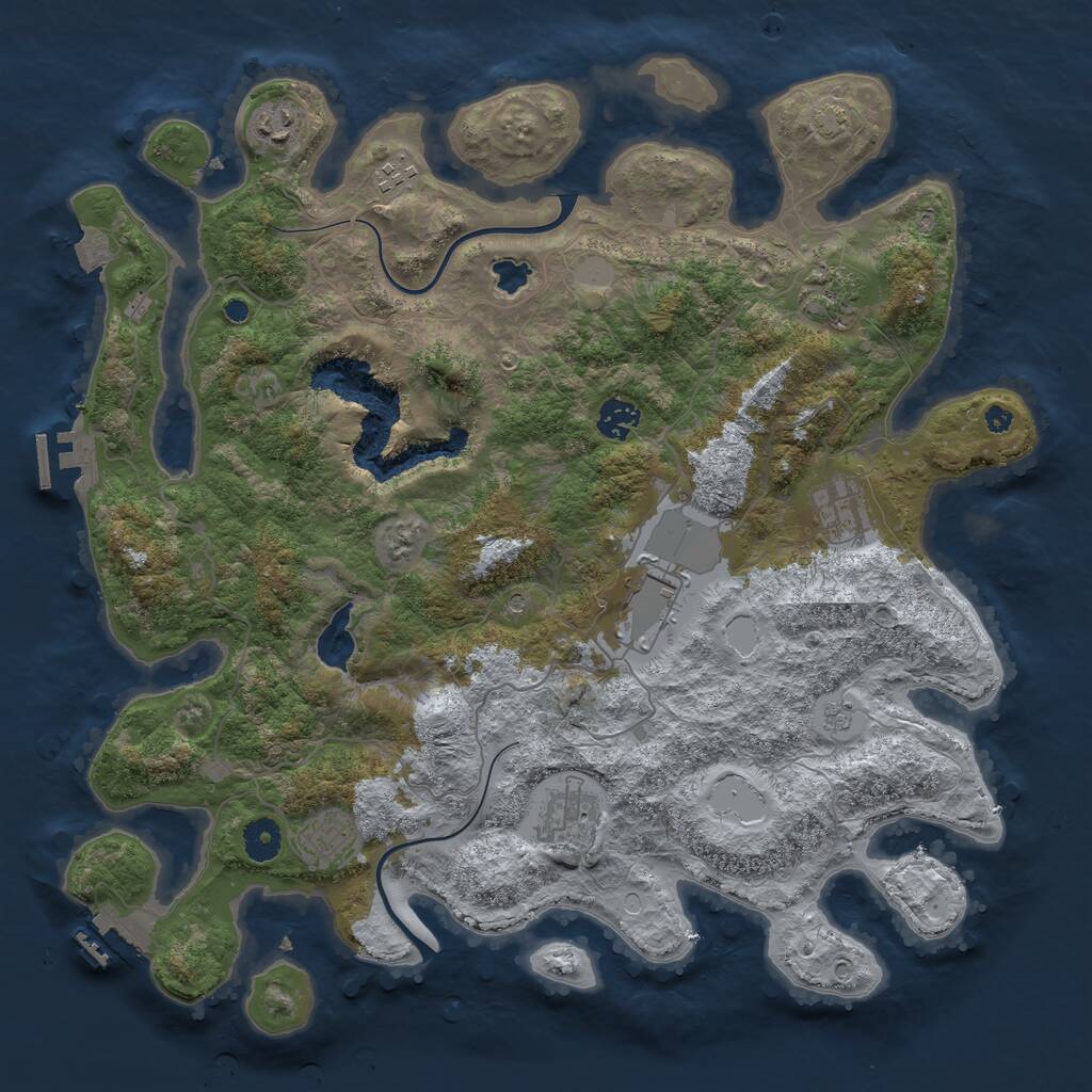 Rust Map: Procedural Map, Size: 4000, Seed: 95995800, 14 Monuments