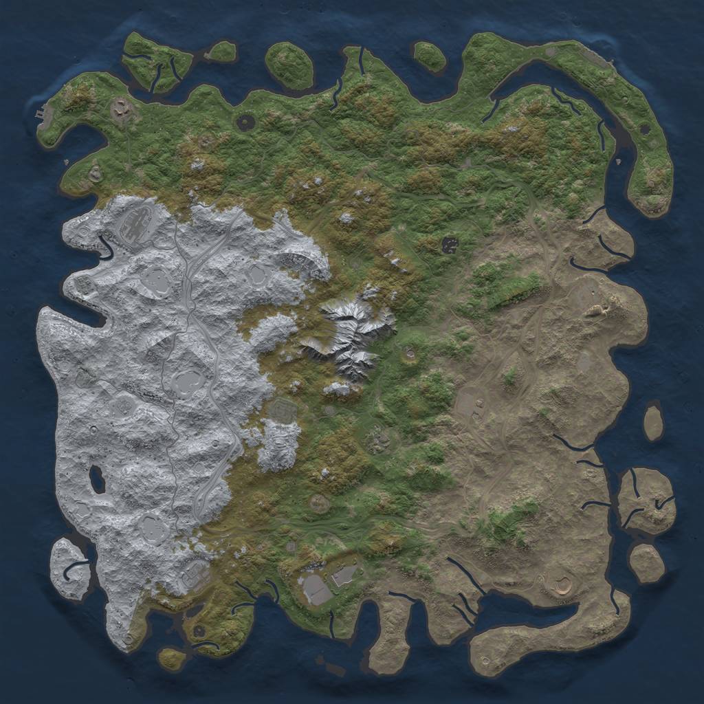 Rust Map: Procedural Map, Size: 6000, Seed: 398, 20 Monuments