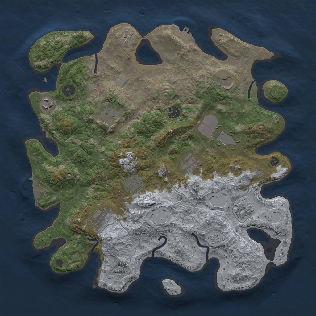 Rust Map: Procedural Map, Size: 3800, Seed: 16548321, 19 Monuments