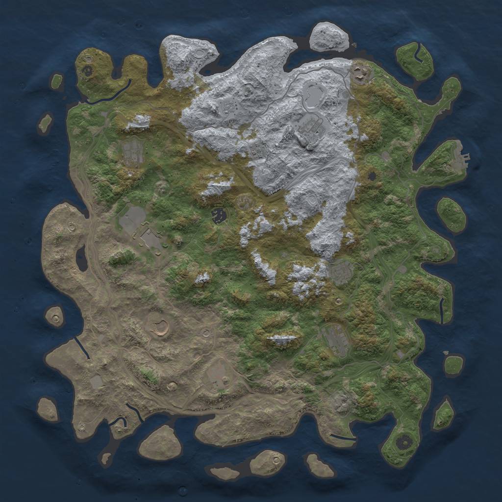 Rust Map: Procedural Map, Size: 4800, Seed: 2072149493, 16 Monuments