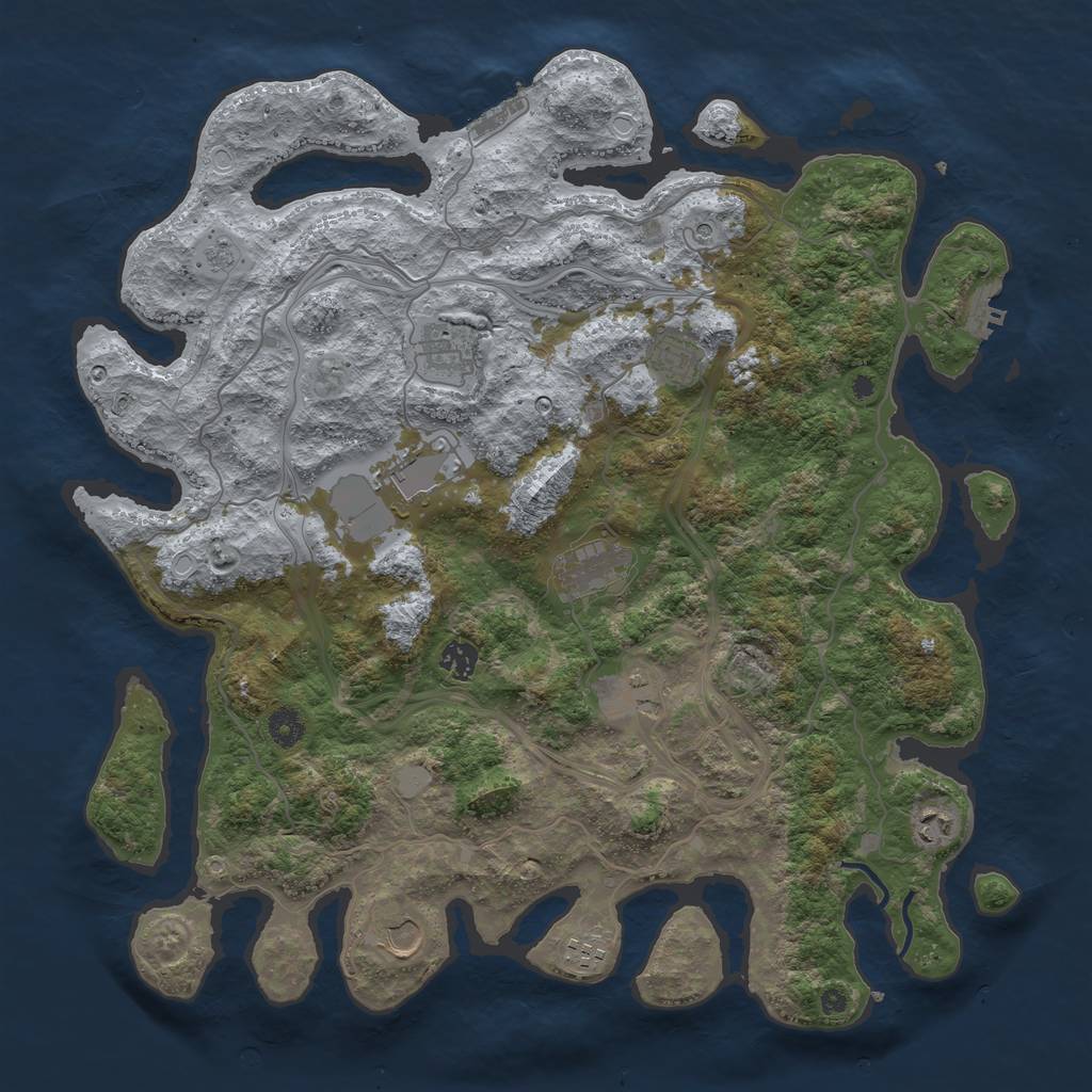 Rust Map: Procedural Map, Size: 4300, Seed: 885916, 18 Monuments