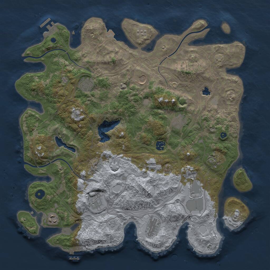 Rust Map: Procedural Map, Size: 4250, Seed: 90729296, 16 Monuments